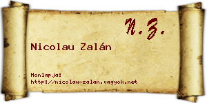 Nicolau Zalán névjegykártya