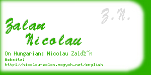 zalan nicolau business card